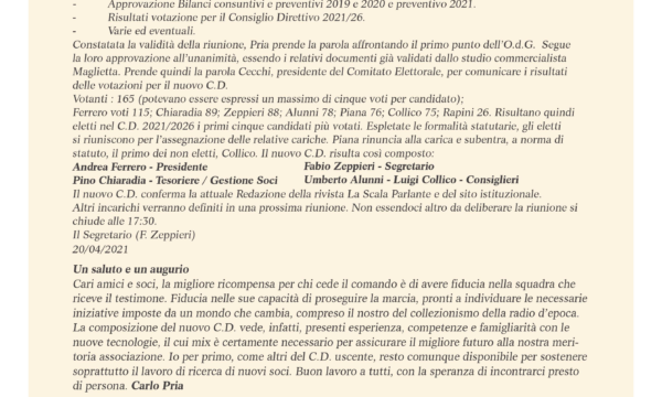 NUOVO CONSIGLIO DIRETTIVO DI AIRE NAZIONALE – CONSIGLIERE ALUNNI UMBERTO